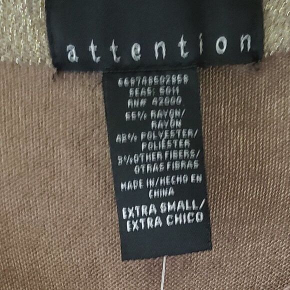 New Attention Brown with Gold Threads Sweater Dress - Picture 3 of 4